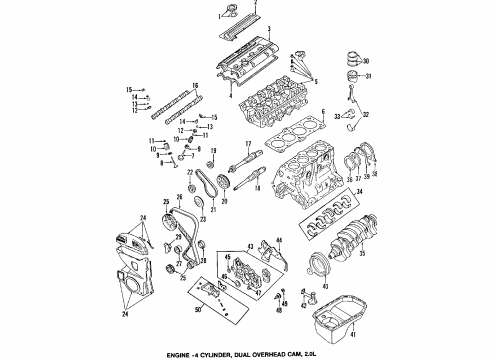 1992 Mitsubishi Galant Engine Mounting Bearing Set CRANKSHAFT Std Diagram for MD091399