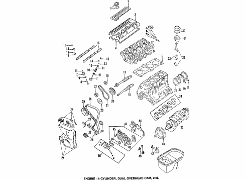 1992 Mitsubishi Galant Engine Mounting Gasket Timing Belt Upper COV Diagram for MD122058