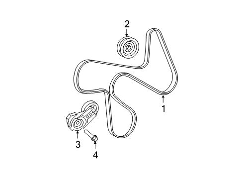 2011 Jeep Wrangler Belts & Pulleys TENSIONER-Belt Diagram for 53032860AA