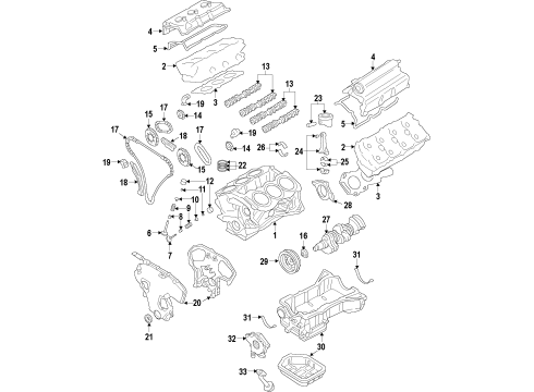 2010 Nissan Maxima Engine Parts, Mounts, Cylinder Head & Valves, Camshaft & Timing, Variable Valve Timing, Oil Cooler, Oil Pan, Oil Pump, Crankshaft & Bearings, Pistons, Rings & Bearings Camshaft Assy Diagram for 13020-9N00C