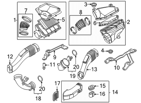 2021 BMW X5 Air Intake FILTERED AIR DUCT Diagram for 13718091475