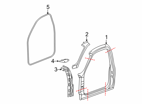 2007 Chevrolet Silverado 2500 HD Uniside Inner Panel Seal Diagram for 15132937