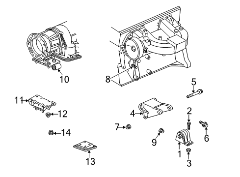 1999 Jeep Wrangler Engine & Trans Mounting Bolt-HEXAGON FLANGE Head Diagram for 6502137