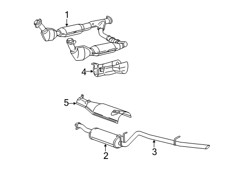 2003 Ford Expedition Exhaust Components Muffler W/Tailpipe Diagram for 3L7Z-5230-AA