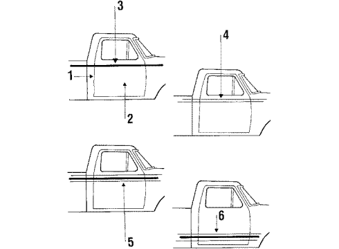 1984 Ford F-150 Door & Components Mirror Diagram for EOTZ17682D