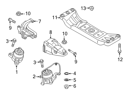 2020 Genesis G70 Engine & Trans Mounting Engine Mounting Support Bracket Diagram for 21826J5400