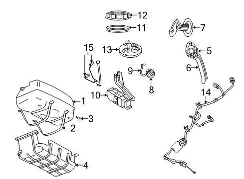 2006 Jeep Liberty Fuel System Components Fuel Pump Module/Level Unit Diagram for RL140832AB