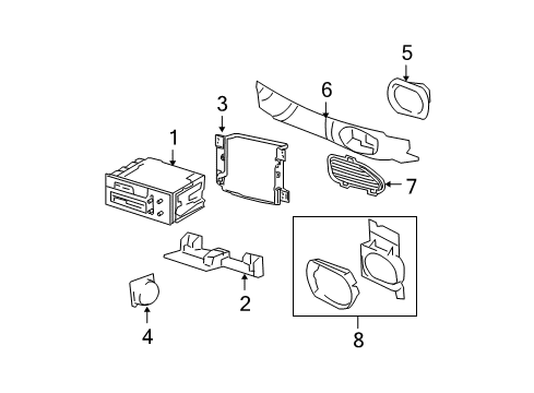 2007 GMC Savana 2500 Sound System Radio, Amplitude Modulation/Frequency Modulation Stereo & Clock & Cd Player Diagram for 15927261