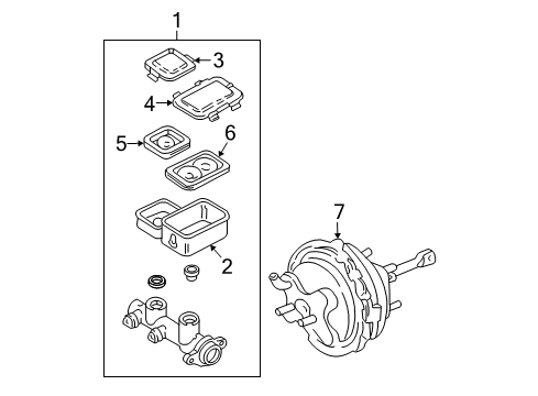 1989 GMC Safari Hydraulic System Power Brake Booster ASSEMBLY Diagram for 18012882