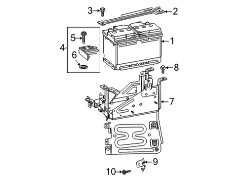 2021 Chevrolet Silverado 2500 HD Battery Battery Tray Diagram for 84653785