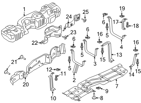 2021 Ford F-350 Super Duty Fuel Supply Rear Bracket Diagram for HC3Z-9046-A