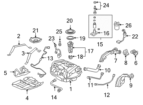 2007 Honda Accord Senders Cap Assy., Floor Maintenance Hole Diagram for 74660-SDA-A00