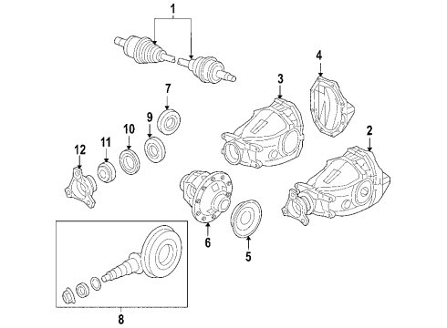 2009 Dodge Charger Rear Axle, Differential, Drive Axles, Propeller Shaft Axle Half Shaft Diagram for 4578778AB