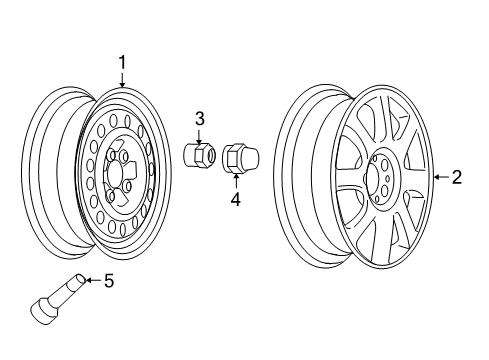 2006 Buick LaCrosse Wheels Wheel, Alloy Diagram for 9595168