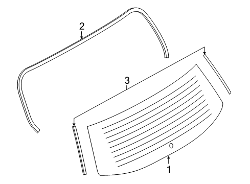 2022 Ford EcoSport Back Glass Glass Weatherstrip Diagram for CN1Z-5829796-A