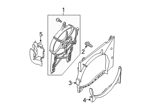 2009 Nissan Pathfinder A/C Condenser Fan Duct-Air Intake, RH Diagram for 21468-ZS20A