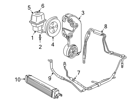 2004 Buick Rainier P/S Pump & Hoses, Steering Gear & Linkage Upper Return Hose Diagram for 26087520