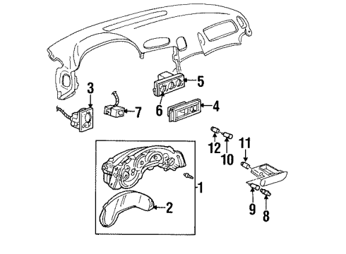 1998 Oldsmobile Silhouette Switches Heater & Air Conditioner Control Assembly Diagram for 9364241