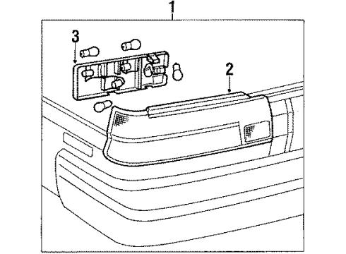 1988 Toyota Tercel Tail Lamps Lamp Assy, Rear Combination, RH Diagram for 81550-16381