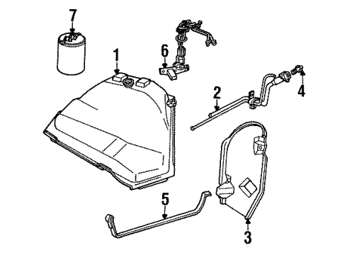 1984 Pontiac 6000 Fuel Supply Canister Asm, Evap Emission Diagram for 17113147