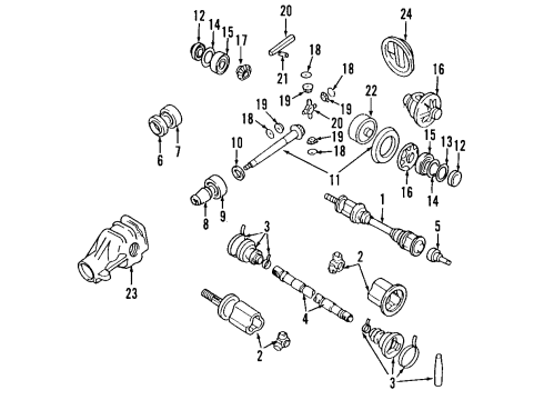 2005 Nissan 350Z Rear Axle, Axle Shafts & Joints, Differential, Drive Axles, Propeller Shaft Case Set - Differential Diagram for 38410-2C500