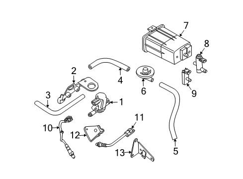 2011 Nissan Pathfinder Powertrain Control Hose-EVAP Control Diagram for 14912-ZE02A