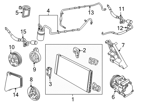 2001 Ford Taurus A/C Condenser, Compressor & Lines Hose & Tube Assembly Diagram for YF1Z-19D734-BA