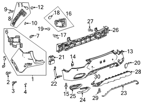 2020 Buick Encore GX Bumper & Components - Rear Side Bracket Diagram for 42664208