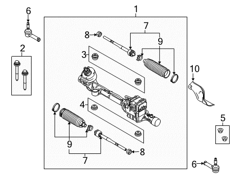 2012 Lincoln MKT Steering Column & Wheel, Steering Gear & Linkage Gear Assembly Diagram for CA5Z-3504-GE