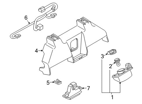 2016 Nissan 370Z Lift Gate Harness Lamp Diagram for 24167-1TG0A