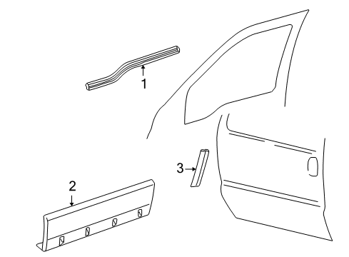 2004 Ford Excursion Exterior Trim - Front Door Cladding Diagram for 2C7Z-7810176-BAA