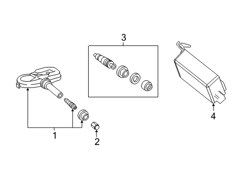 2021 Lexus ES350 Tire Pressure Monitoring Tire Pressure Balancer Valve Sub-Assembly Diagram for 42607-0E020