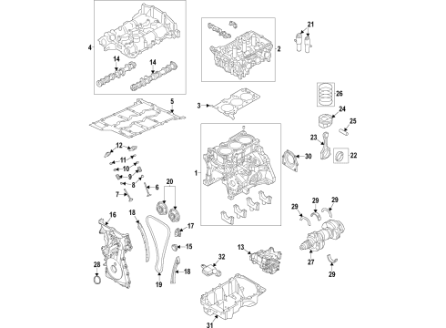 2021 Ford Bronco Sport Engine Parts, Mounts, Cylinder Head & Valves, Camshaft & Timing, Variable Valve Timing, Oil Cooler, Oil Pan, Oil Pump, Balance Shafts, Crankshaft & Bearings, Pistons, Rings & Bearings Cylinder Head Diagram for HX7Z-6049-A