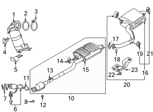 2021 Hyundai Santa Fe Exhaust Components Muffler Assy-Front Diagram for 28610-S2750