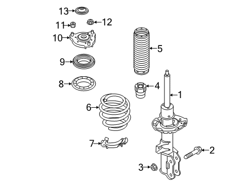 2022 Hyundai Kona Struts & Components - Front STRUT ASSY-FR, RH Diagram for 54651-J9UC0