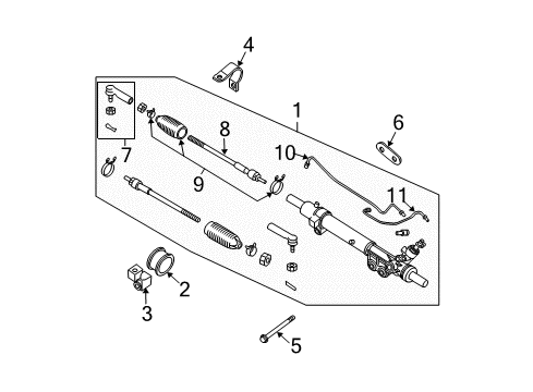 2014 Nissan Xterra Steering Column & Wheel, Steering Gear & Linkage Tube Assy-Cylinder Diagram for 49541-EA060