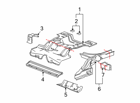 2008 Pontiac G6 Rear Body - Floor & Rails Panel Asm-Rear Compartment Front Diagram for 15299685
