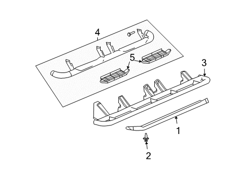 2004 Hummer H2 Exterior Trim - Pillars, Rocker & Floor Rocker Molding Retainer Diagram for 10297370