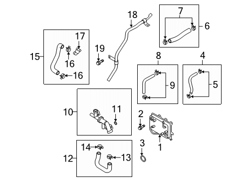 2021 Kia Telluride Trans Oil Cooler Hose Assembly-Radiator, UPR Diagram for 25414-S9500