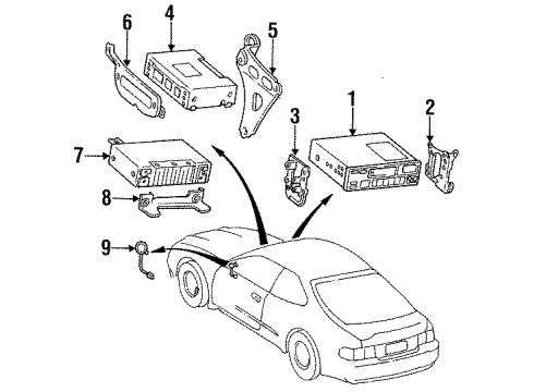 1997 Toyota Celica Sound System Receiver Assembly, Radio Diagram for 86120-33051