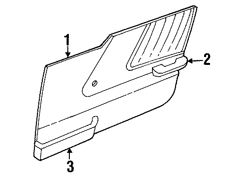 1990 Geo Tracker Interior Trim - Front Door Armrest-Front Dr(Black) *Black Diagram for 96066065