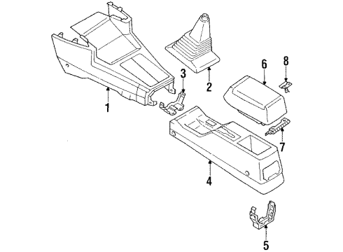 1992 Toyota Corolla Console Boot Diagram for 58808-12090-03