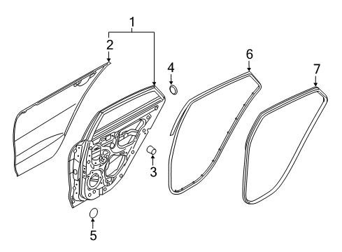 2020 Kia Rio Rear Door WEATHERSTRIP-Rear Door Body Side Diagram for 83120H9300