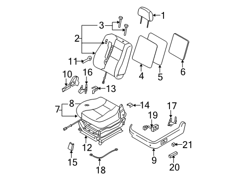 2007 Kia Sorento Front Seat Components Cushion Assembly-Front Seat Diagram for 881013E500KW2