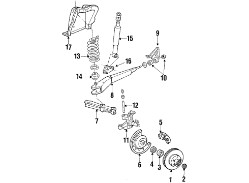 1986 Ford F-250 Front Suspension Axle Diagram for E4TZ3006C