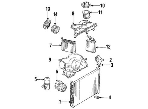 1984 GMC Caballero Blower Motor & Fan Accumulator Dehydrator Diagram for 2724804