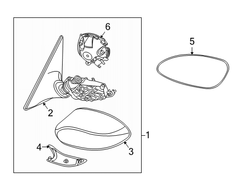 2005 BMW Z4 Outside Mirrors Mirror Glass, Heated, Convex, Right Diagram for 51167112588