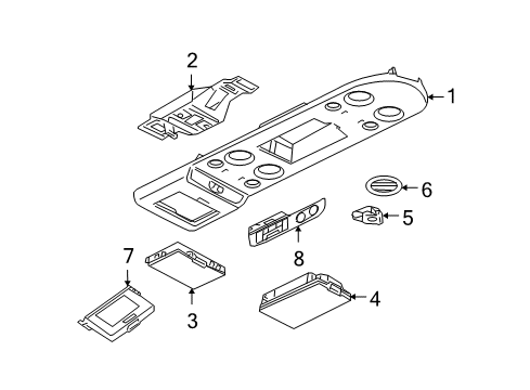 2006 Infiniti QX56 Overhead Console Lamp Assembly-Spot, Roof Console Diagram for 26460-ZC00D