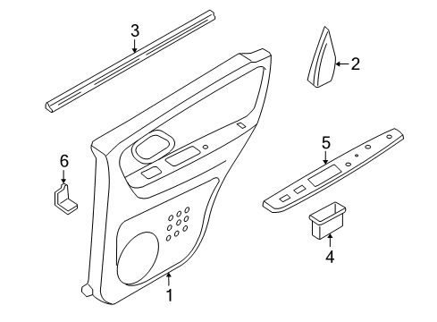 2007 Mercury Mariner Interior Trim - Rear Door Bracket Diagram for YL8Z-7822606-AA