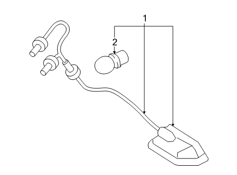 2012 Hyundai Santa Fe Bulbs Lamp Assembly-License Plate Diagram for 92501-2B050